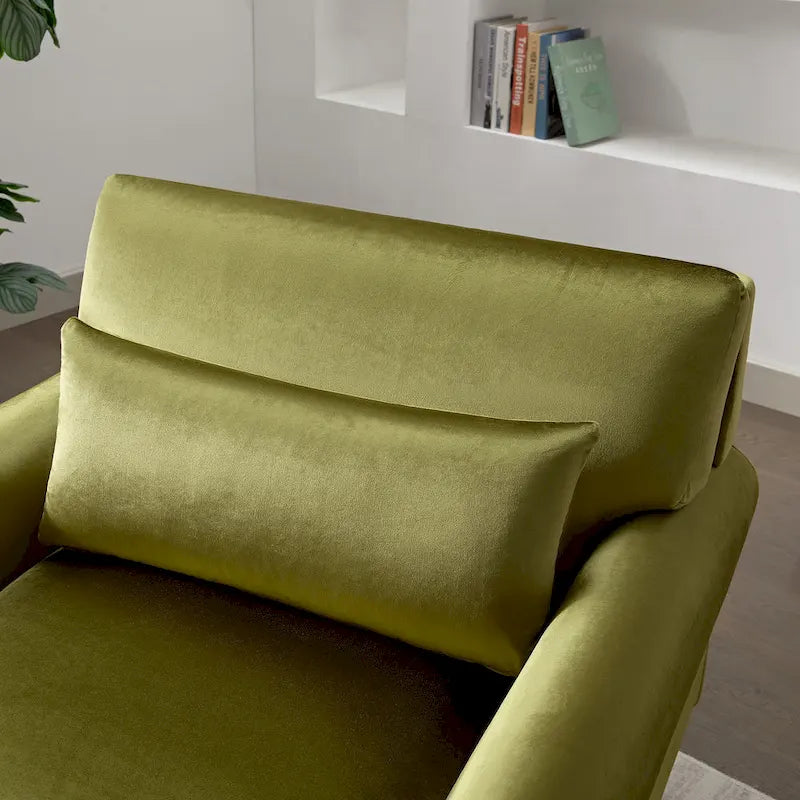 Fauteuil d'appoint en velours de 37,8 po avec support lombaire ergonomique