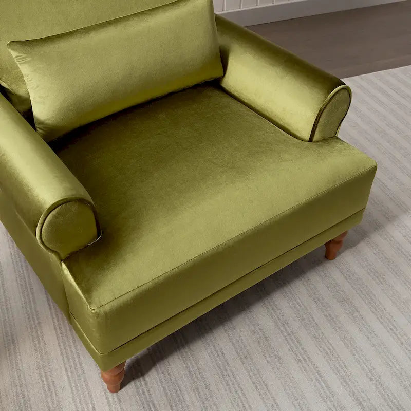 Fauteuil d'appoint en velours de 37,8 po avec support lombaire ergonomique