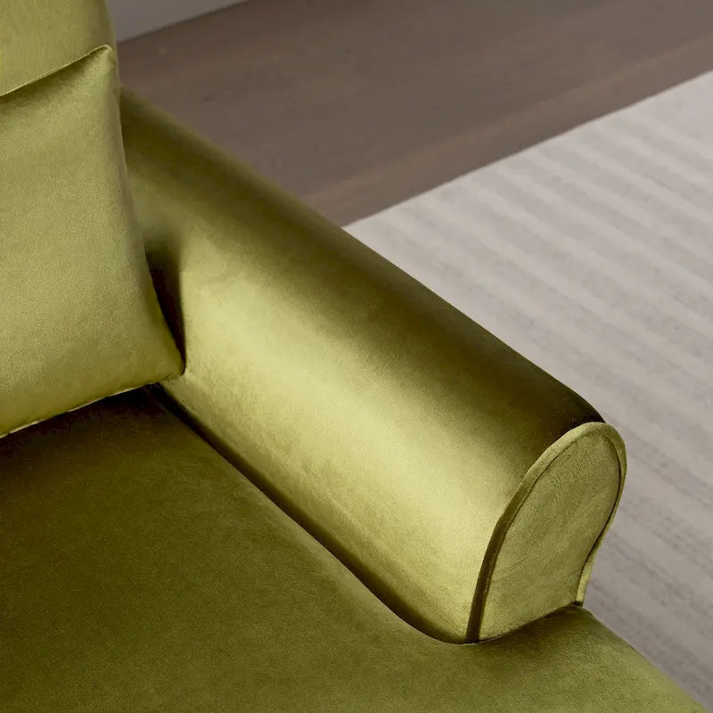 Fauteuil d'appoint en velours de 37,8 po avec support lombaire ergonomique
