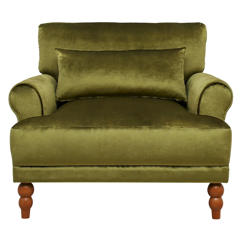 Fauteuil d'appoint en velours de 37,8 po avec support lombaire ergonomique
