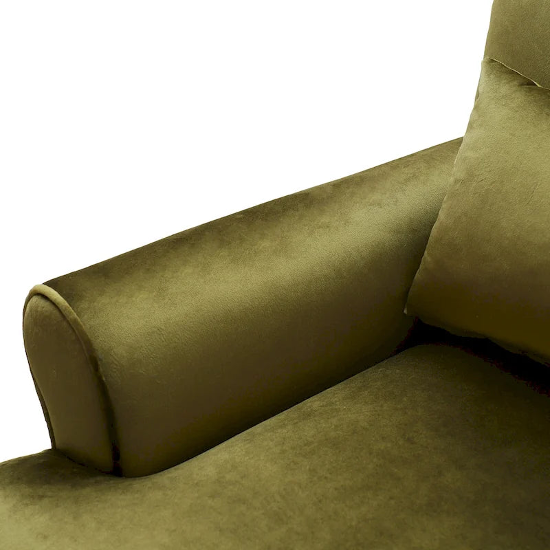 Fauteuil d'appoint en velours de 37,8 po avec support lombaire ergonomique