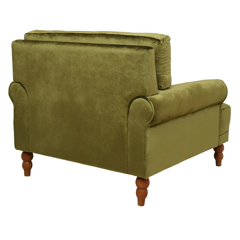 Fauteuil d'appoint en velours de 37,8 po avec support lombaire ergonomique
