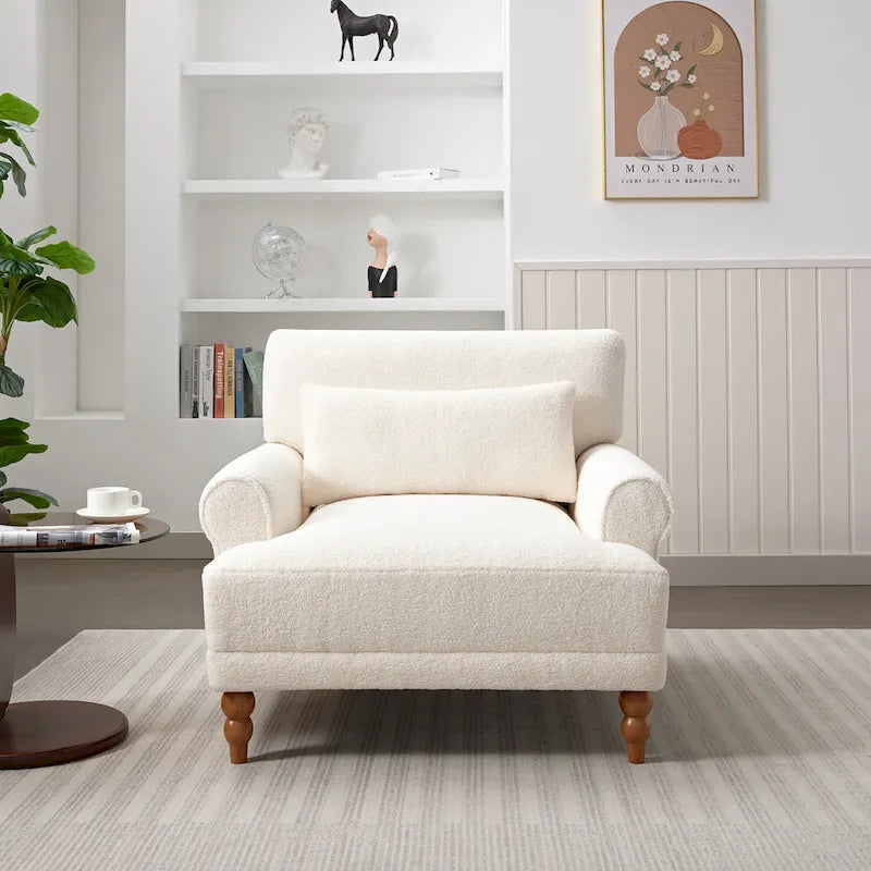 Fauteuil d'appoint en velours de 37,8 po avec support lombaire ergonomique