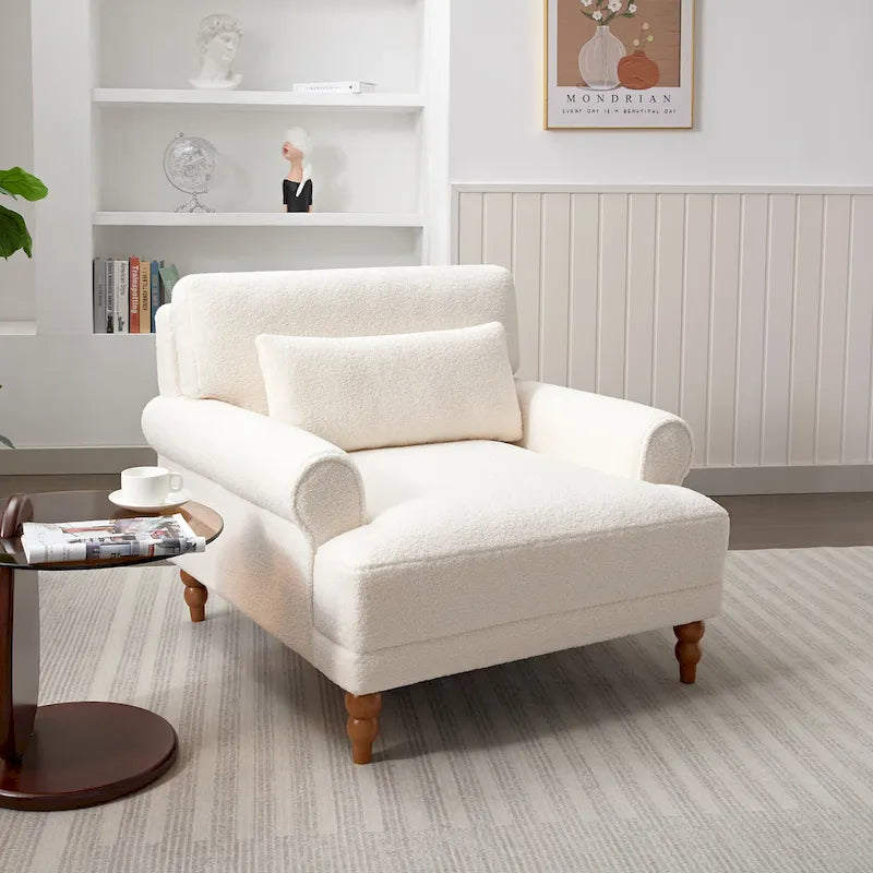 Fauteuil d'appoint en velours de 37,8 po avec support lombaire ergonomique
