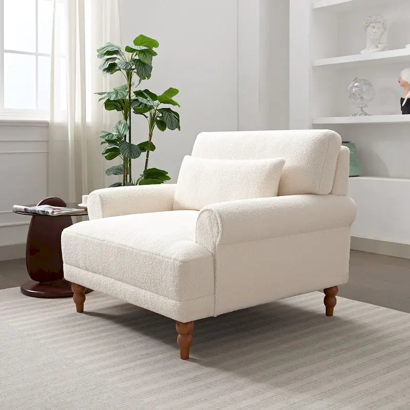 Fauteuil d'appoint en velours de 37,8 po avec support lombaire ergonomique