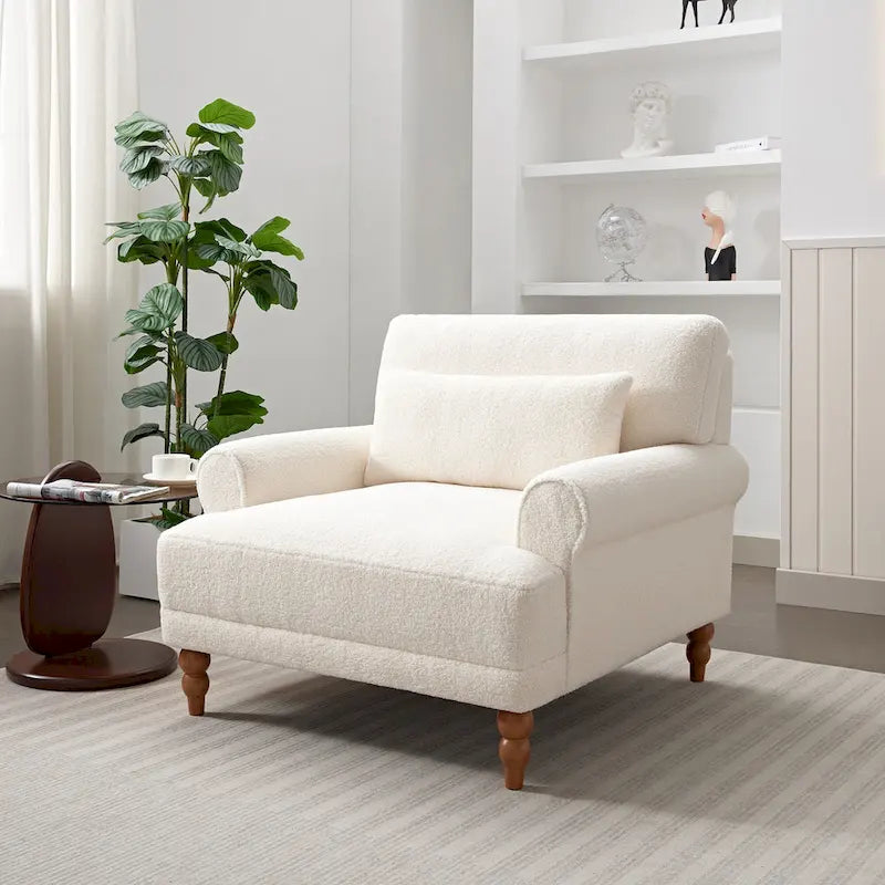 Fauteuil d'appoint en velours de 37,8 po avec support lombaire ergonomique