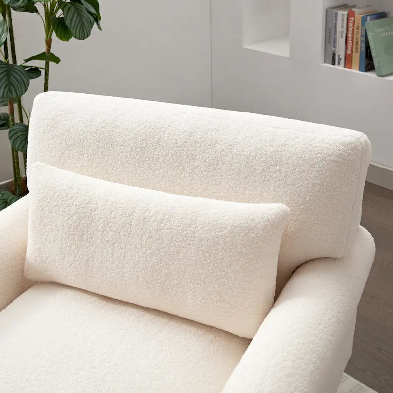 Fauteuil d'appoint en velours de 37,8 po avec support lombaire ergonomique