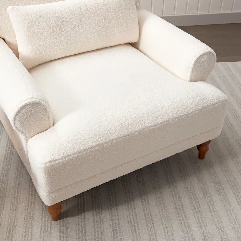 Fauteuil d'appoint en velours de 37,8 po avec support lombaire ergonomique