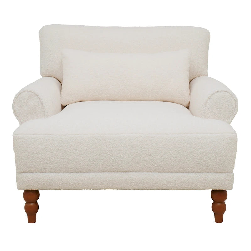 Fauteuil d'appoint en velours de 37,8 po avec support lombaire ergonomique