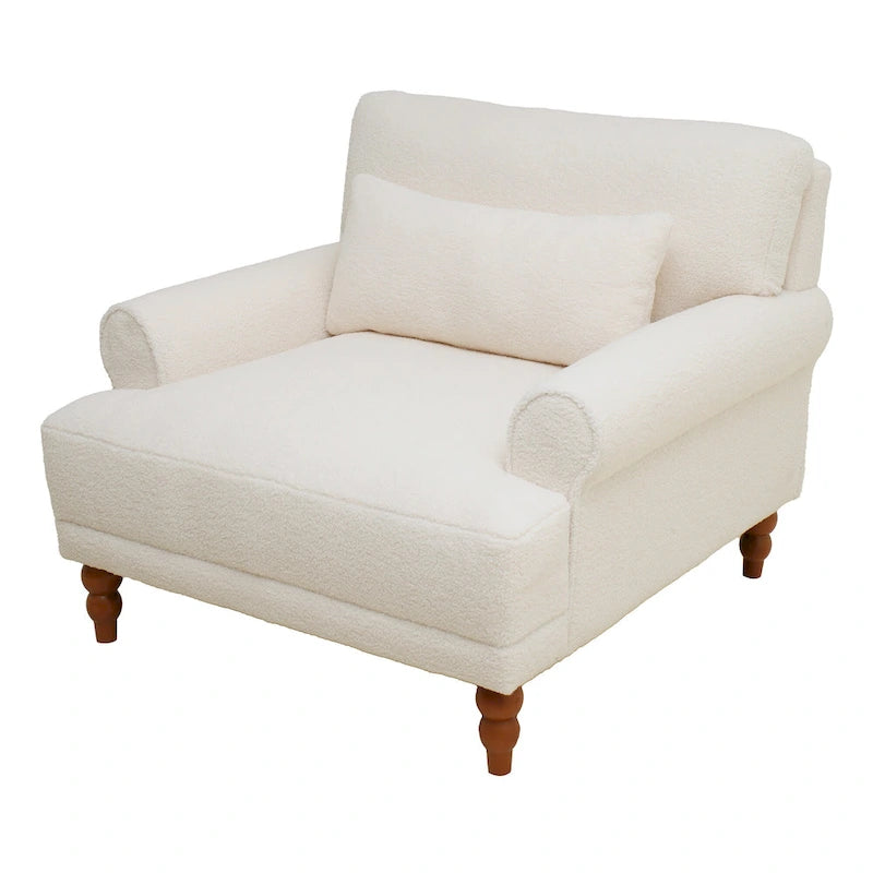Fauteuil d'appoint en velours de 37,8 po avec support lombaire ergonomique