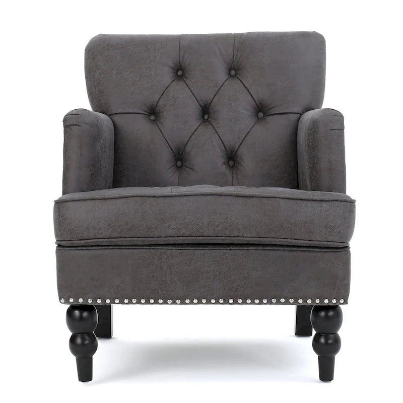 Fauteuil Club Capitonnage Boutonné et Clouté