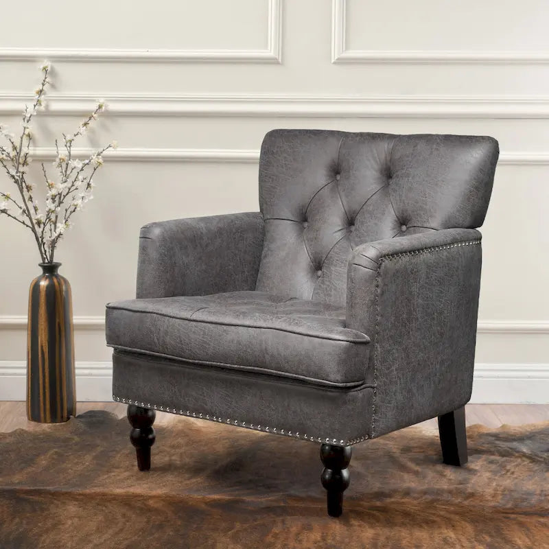 Fauteuil Club Capitonnage Boutonné et Clouté