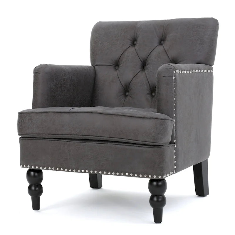 Fauteuil Club Capitonnage Boutonné et Clouté