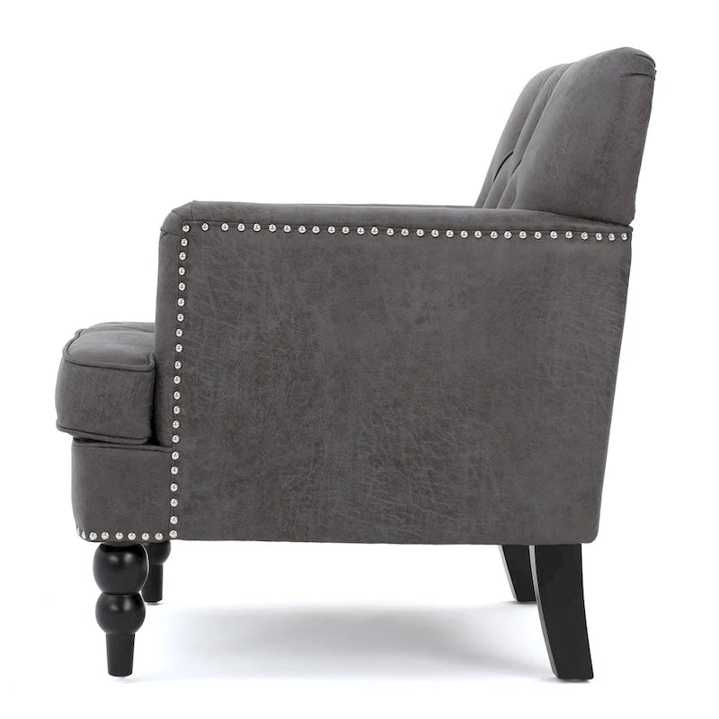 Fauteuil Club Capitonnage Boutonné et Clouté