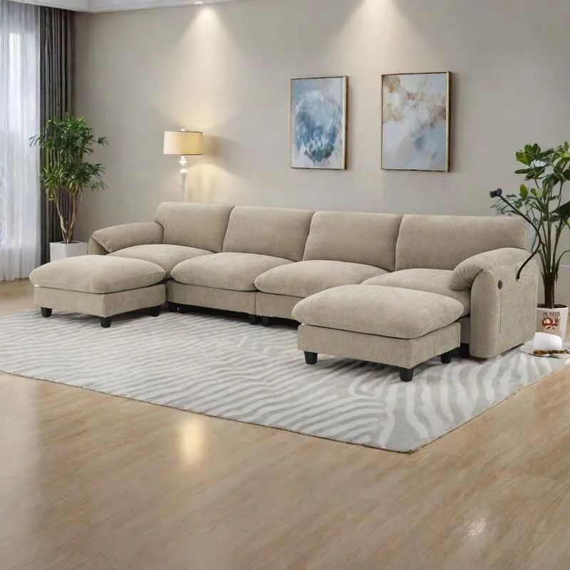 Chenille U-Shaped Modular Sofa