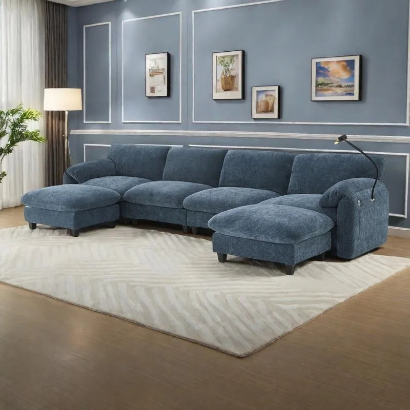 Chenille U-Shaped Modular Sofa