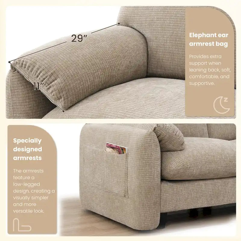 Chenille U-Shaped Modular Sofa