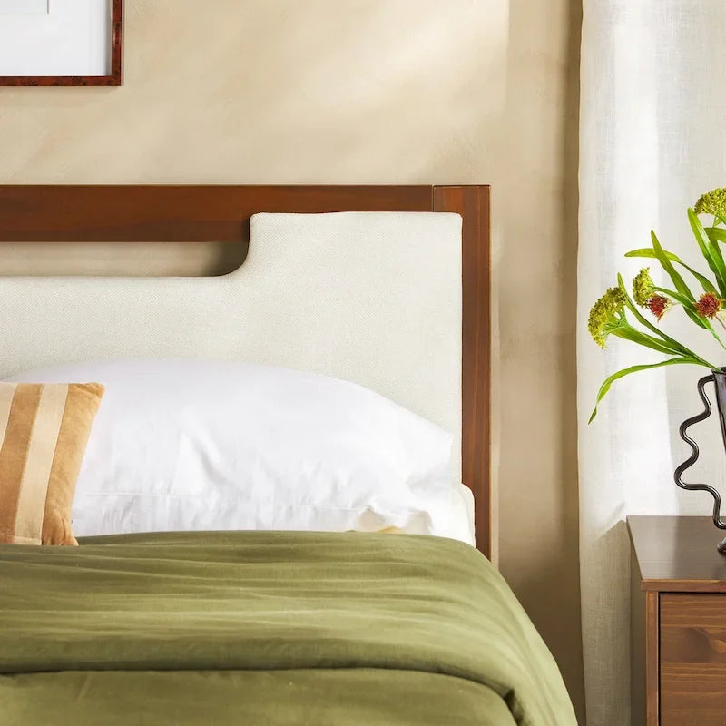 Mid-Century Modern Solid Wood Storage Platform Bed