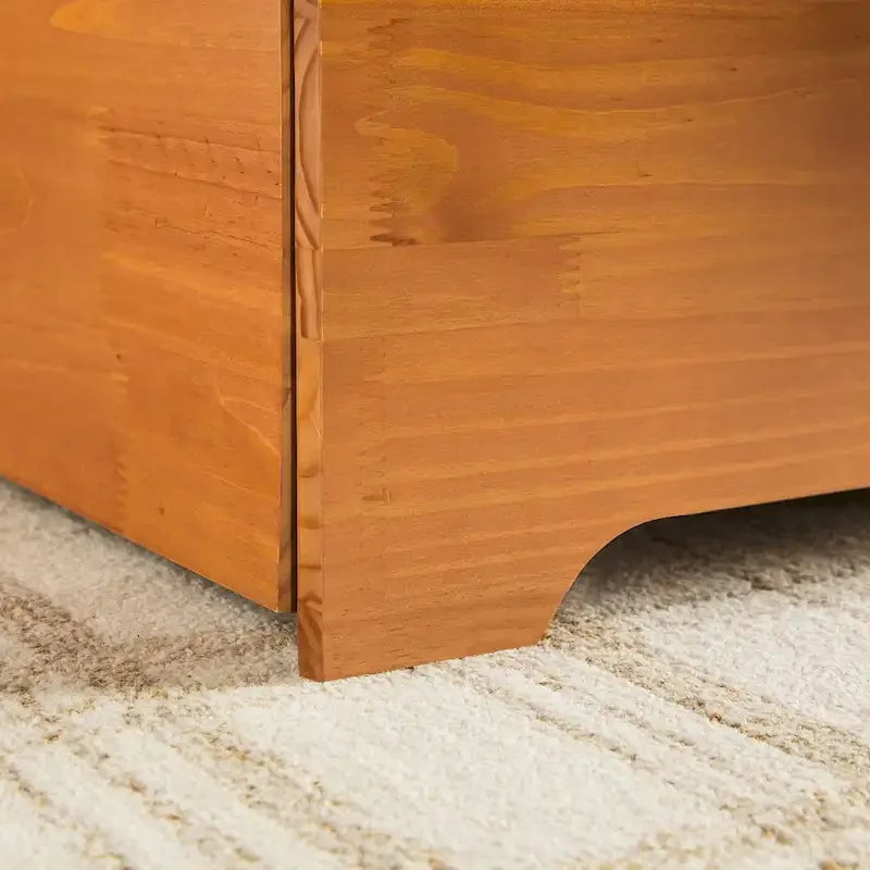 Mid-Century Modern Solid Wood Storage Platform Bed