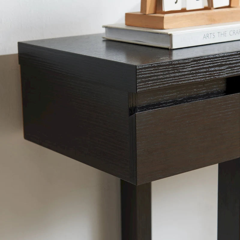 Table console élégante en bois avec tiroir et étagère