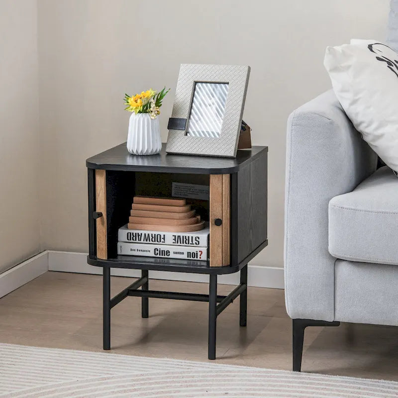 2-Piece Bedside Table Set — Compact Modern Side Tables (with Sliding Drawers)
