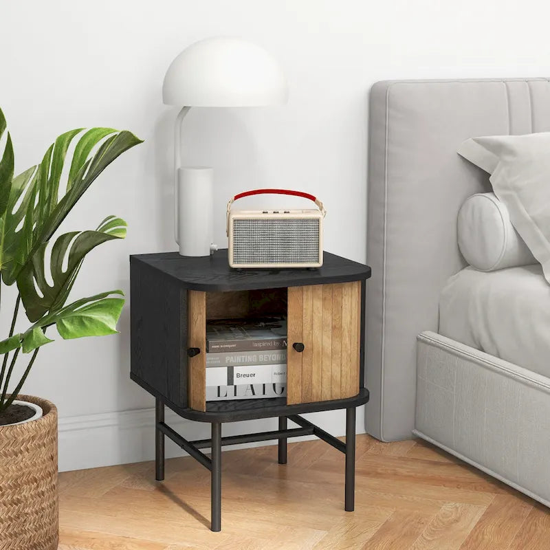 2-Piece Bedside Table Set — Compact Modern Side Tables (with Sliding Drawers)