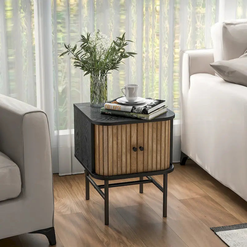 2-Piece Bedside Table Set — Compact Modern Side Tables (with Sliding Drawers)