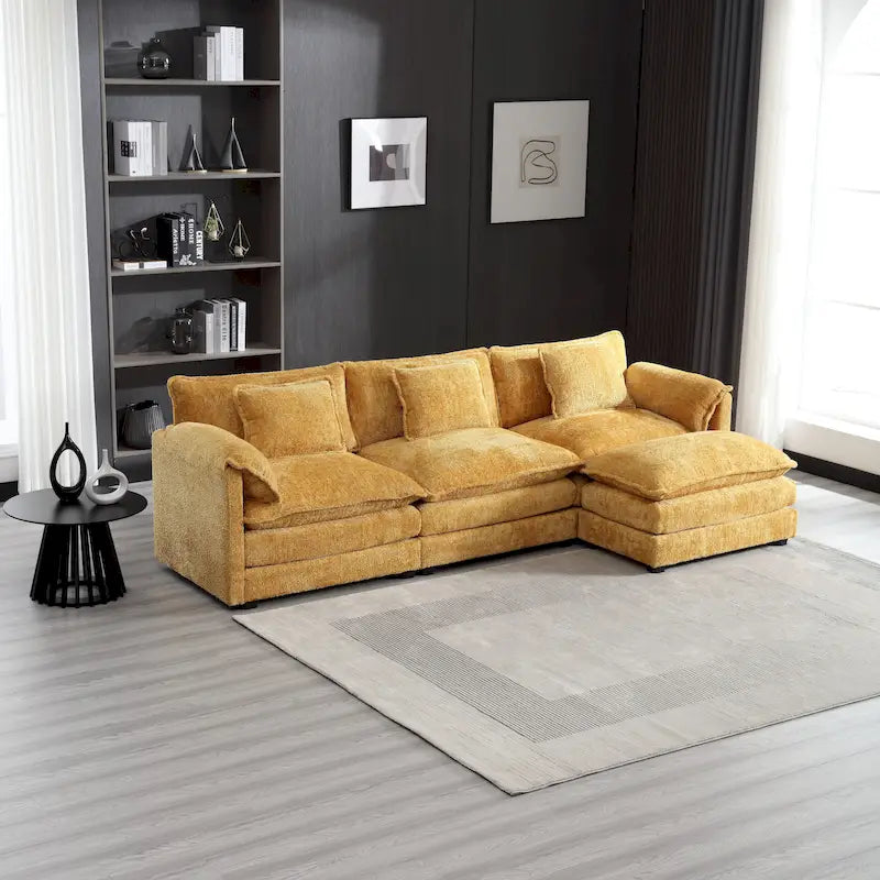 Yellow 112.2-inch L-Shaped Sofa