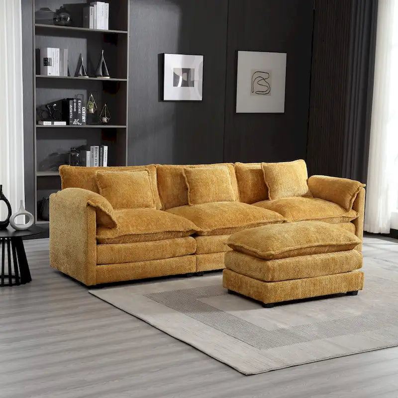 Yellow 112.2-inch L-Shaped Sofa