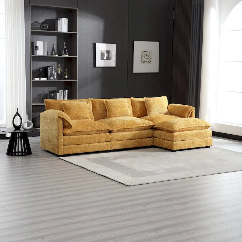 Yellow 112.2-inch L-Shaped Sofa