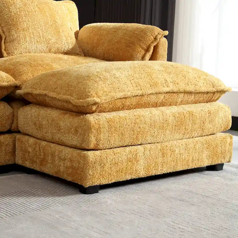 Canapé d'angle jaune de 112,2 pouces