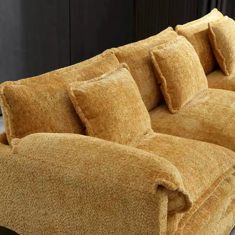 Canapé d'angle jaune de 112,2 pouces