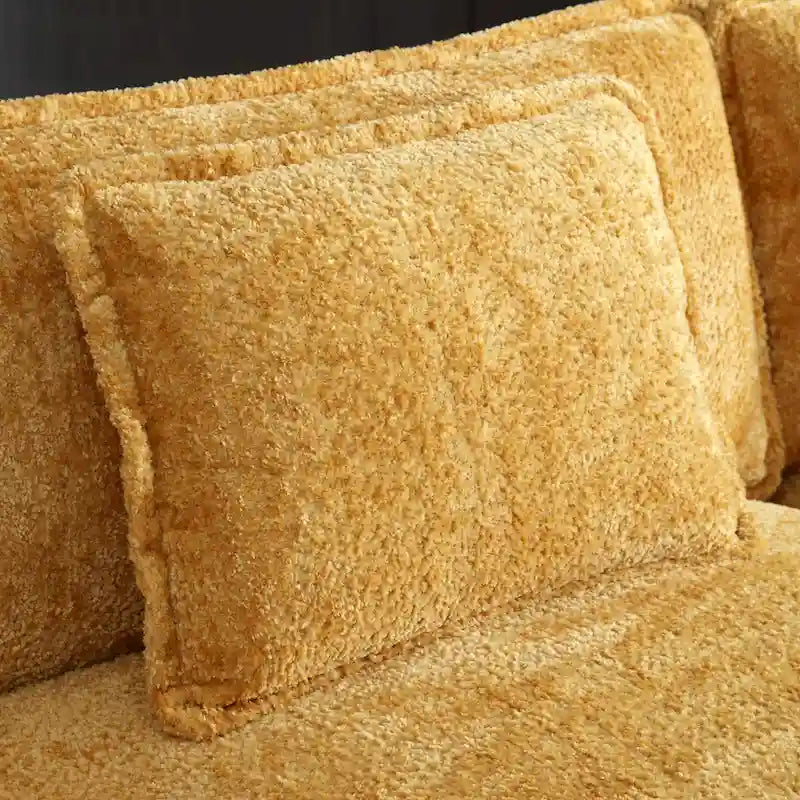 Canapé d'angle jaune de 112,2 pouces