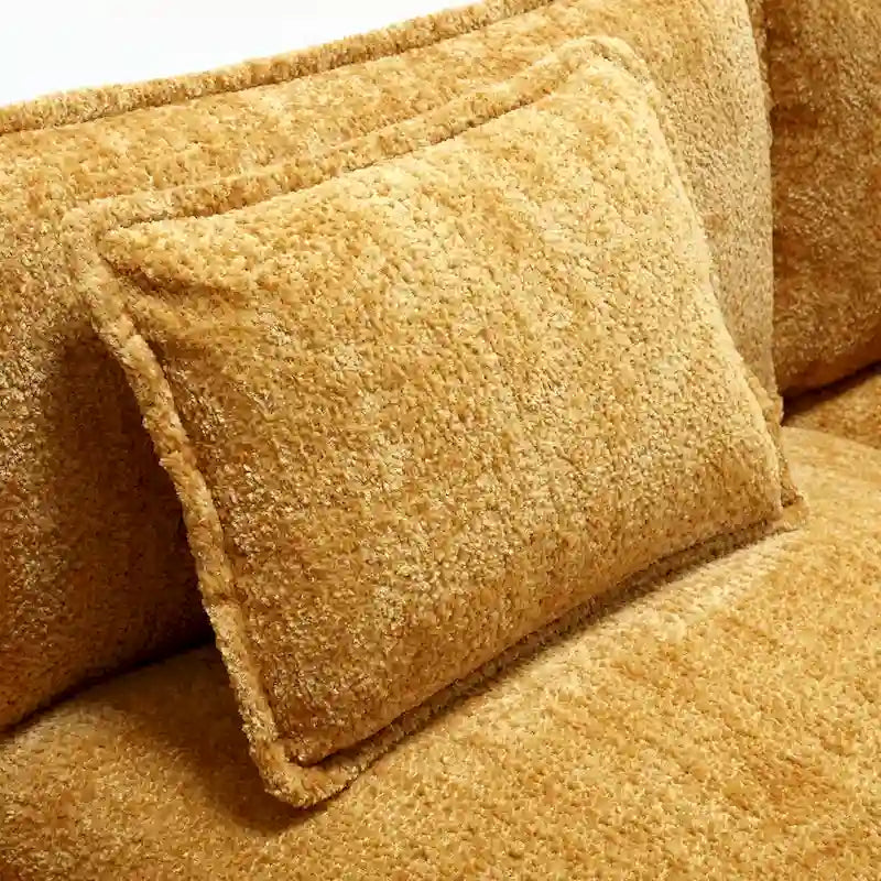 Canapé d'angle jaune de 112,2 pouces