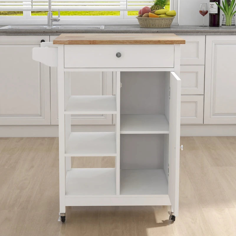 Kitchen island rolling trolley cart