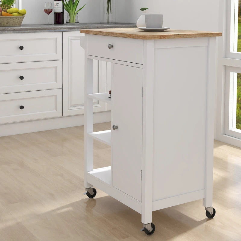Kitchen island rolling trolley cart
