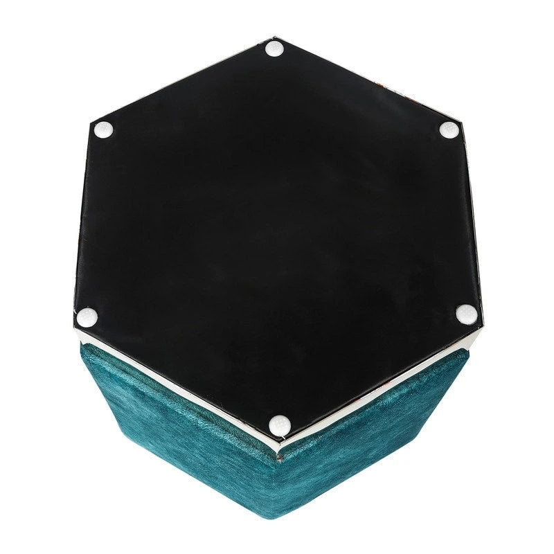 Tabouret de coiffeuse hexagonal / Repose-pieds rembourré / Repose-pieds