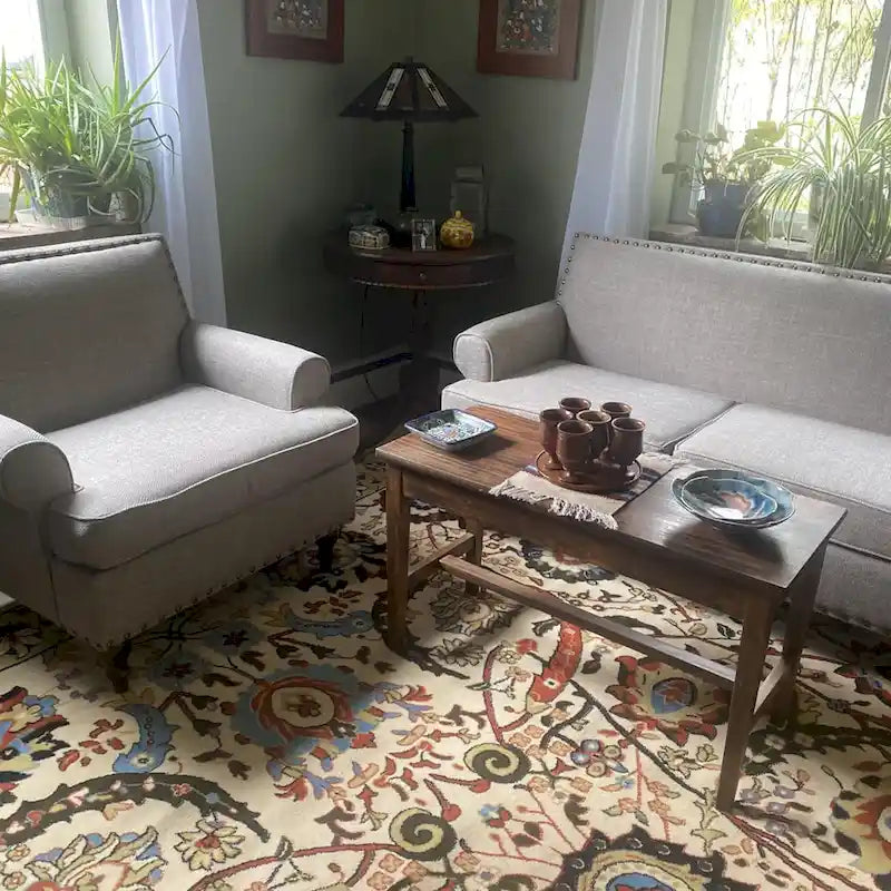 Ensemble fauteuil en tissu et canapé deux places