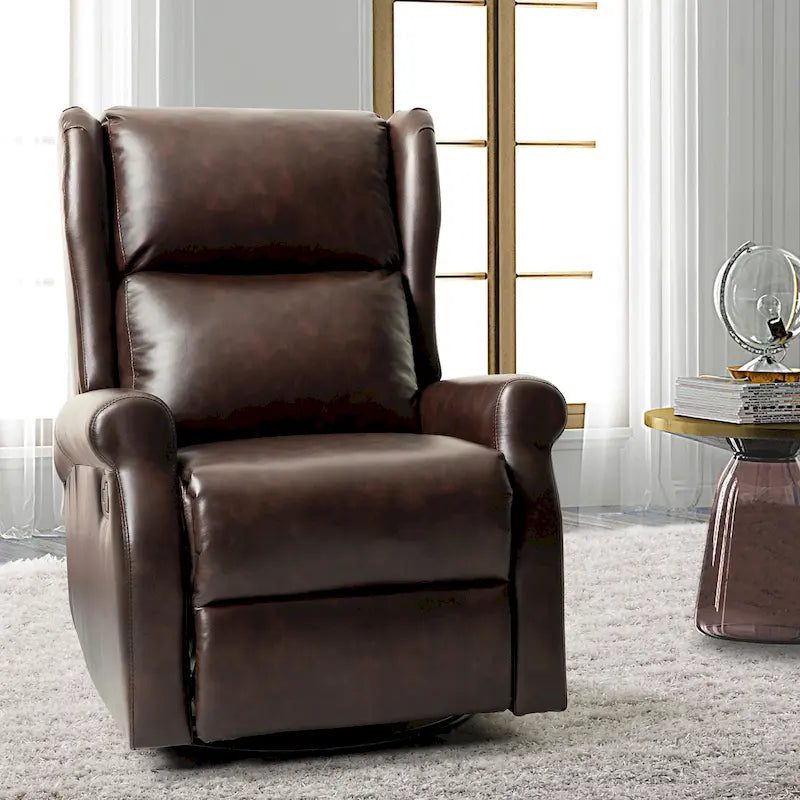 Fauteuil de maternité pivotant moderne en similicuir avec piètement en métal