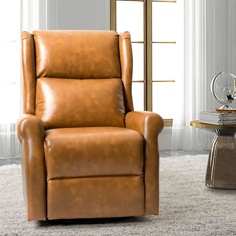 Fauteuil de maternité pivotant moderne en similicuir avec piètement en métal