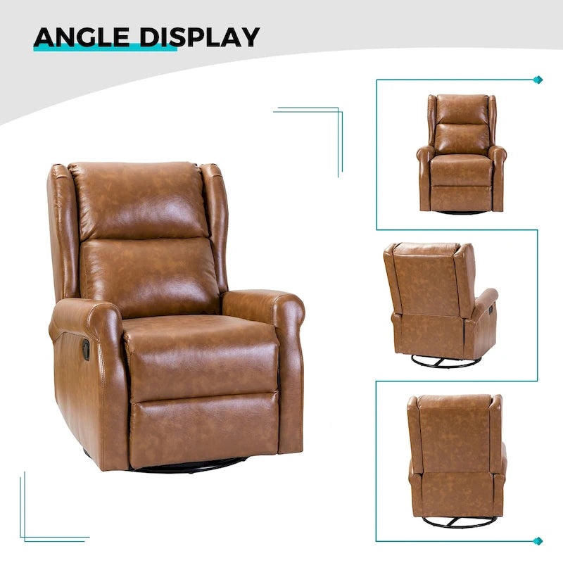 Fauteuil de maternité pivotant moderne en similicuir avec piètement en métal