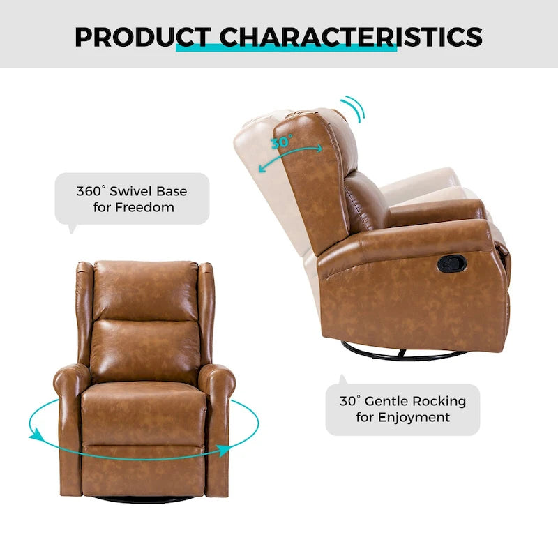 Fauteuil de maternité pivotant moderne en similicuir avec piètement en métal
