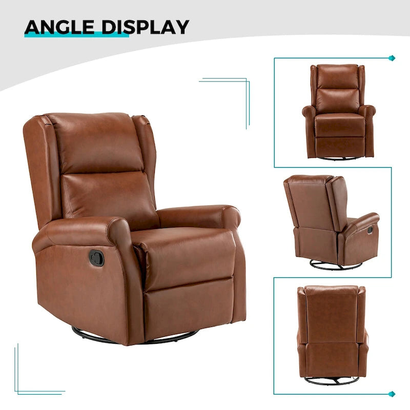 Fauteuil de maternité pivotant moderne en similicuir avec piètement en métal