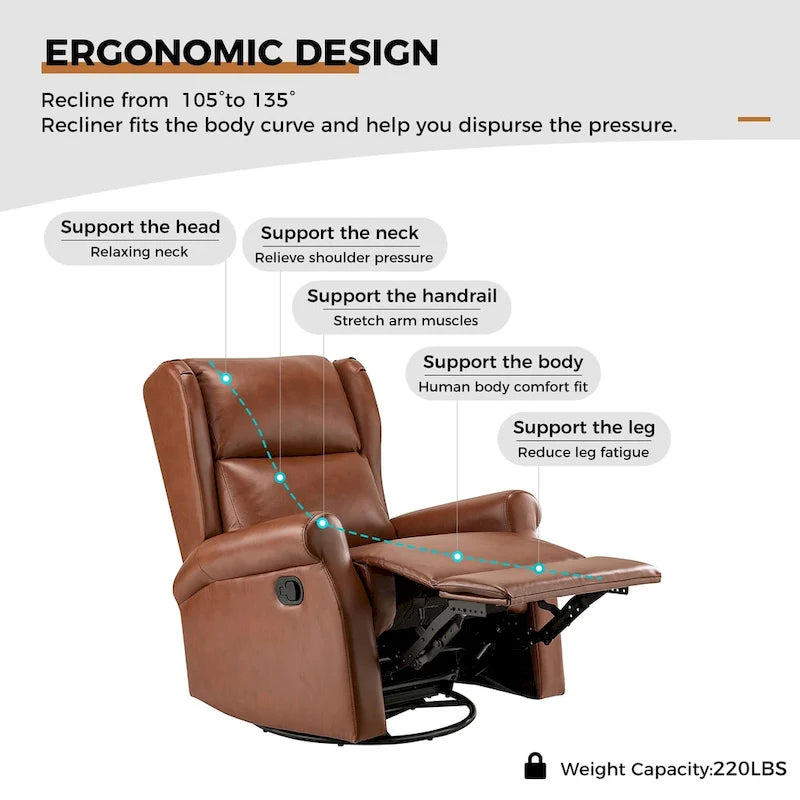 Fauteuil de maternité pivotant moderne en similicuir avec piètement en métal