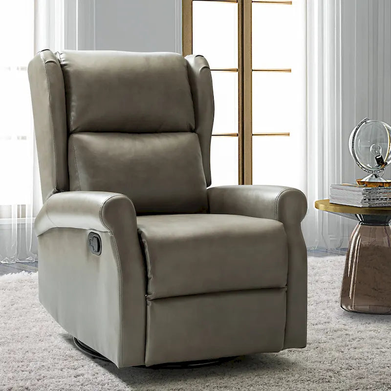 Fauteuil de maternité pivotant moderne en similicuir avec piètement en métal