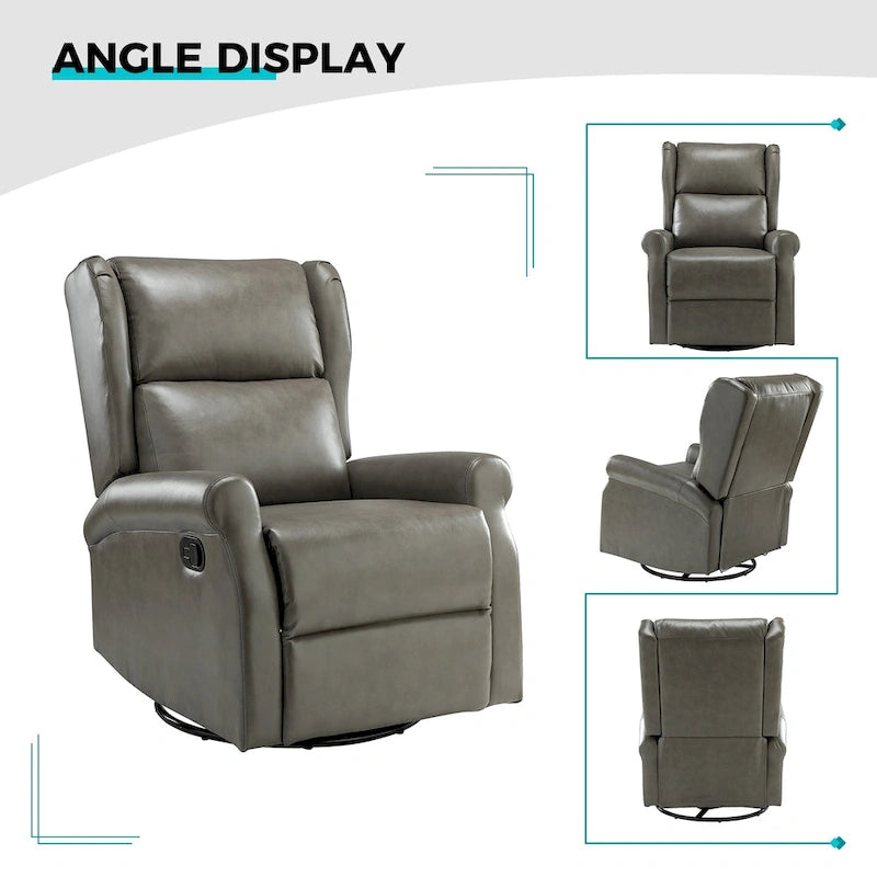 Fauteuil de maternité pivotant moderne en similicuir avec piètement en métal
