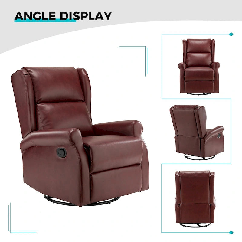 Fauteuil de maternité pivotant moderne en similicuir avec piètement en métal