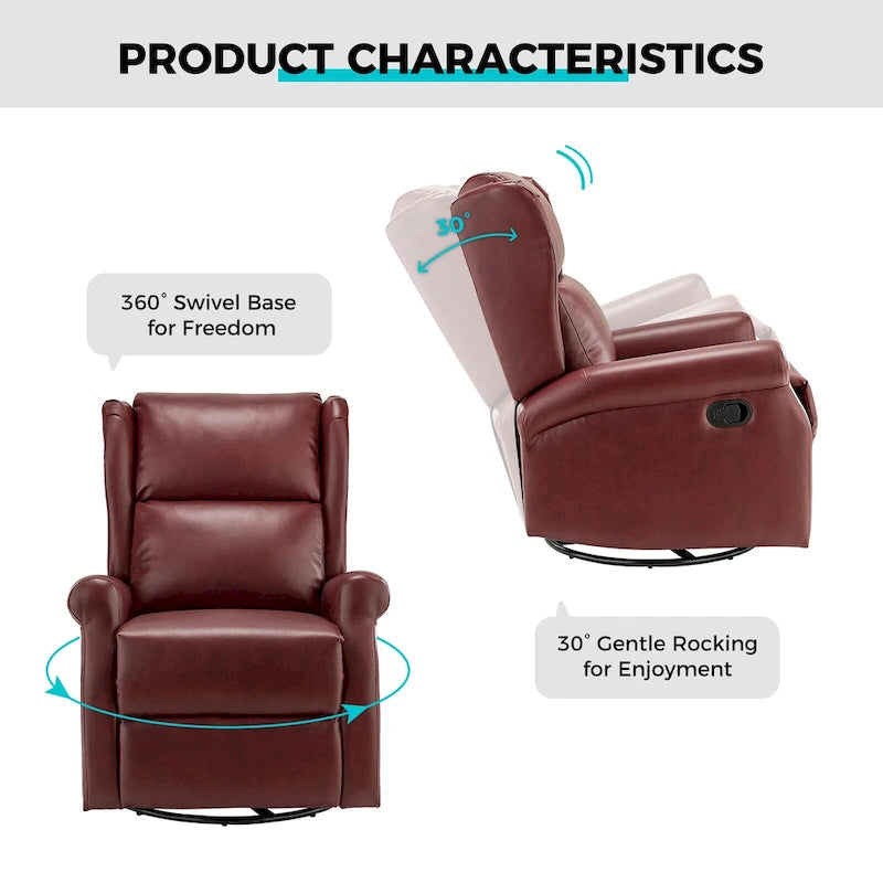 Fauteuil de maternité pivotant moderne en similicuir avec piètement en métal