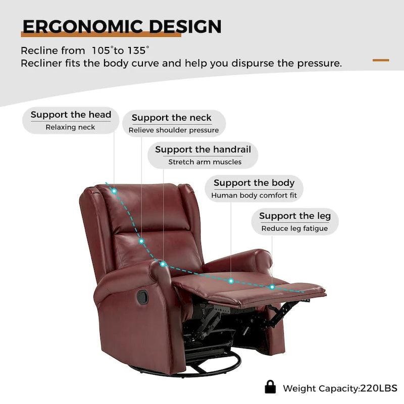 Fauteuil de maternité pivotant moderne en similicuir avec piètement en métal
