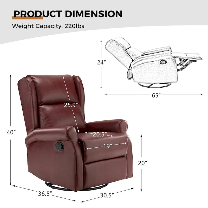 Fauteuil de maternité pivotant moderne en similicuir avec piètement en métal